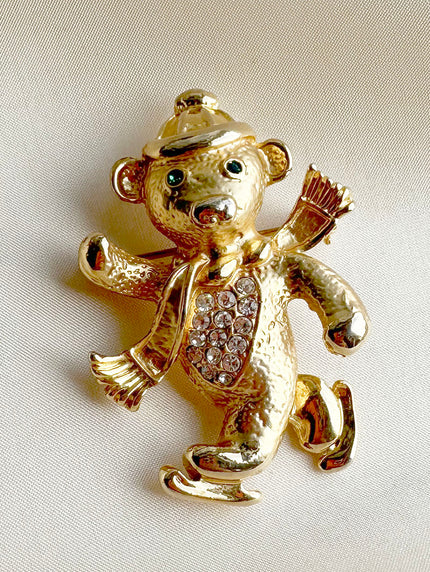 Broche schaatsend beertje