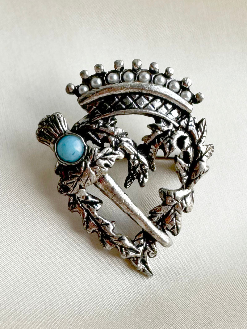 Keltische kroon & hart broche