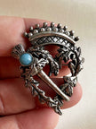 Keltische kroon & hart broche