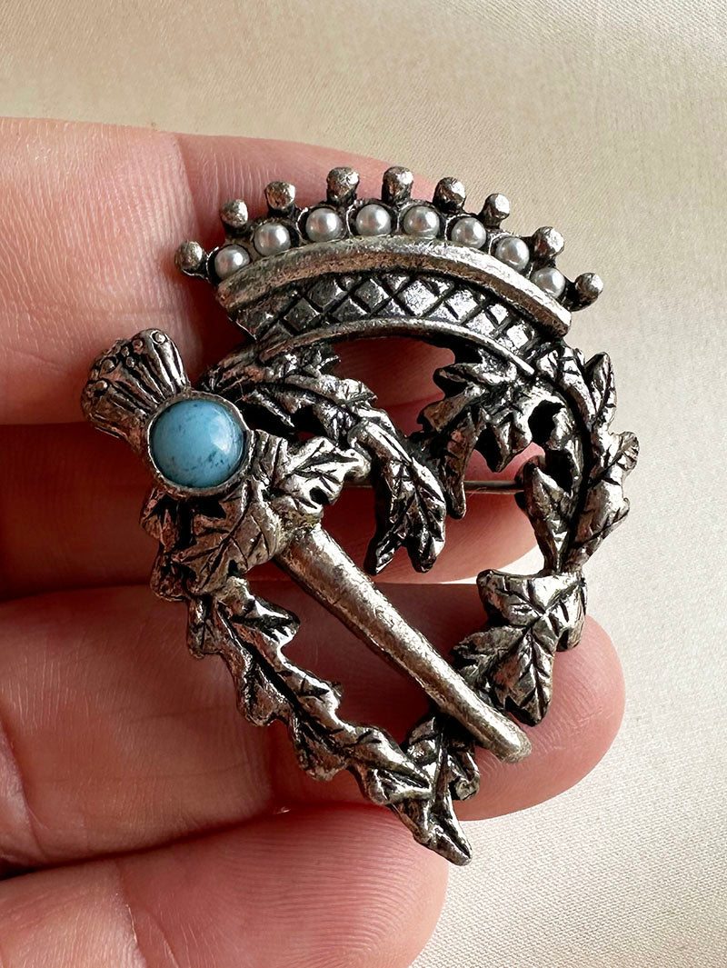 Keltische kroon & hart broche