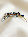 50s blauwe strass broche