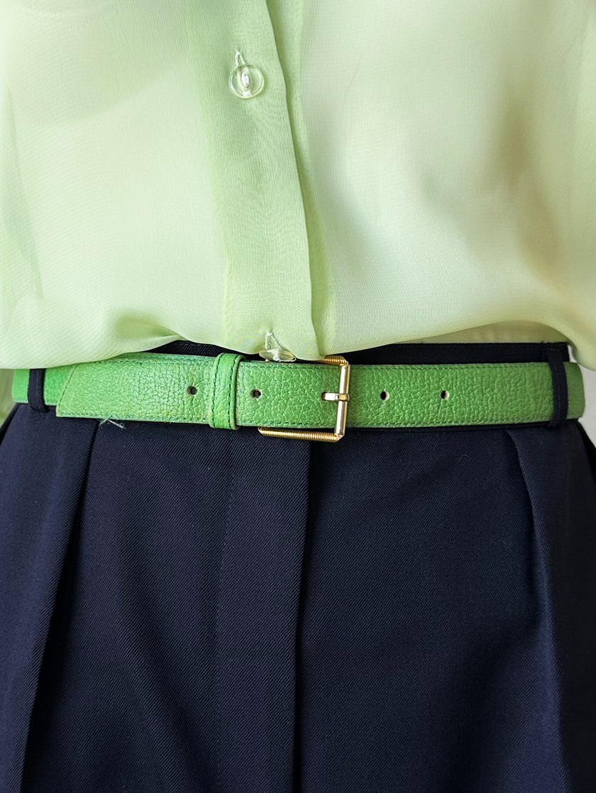 Groene leren ceintuur