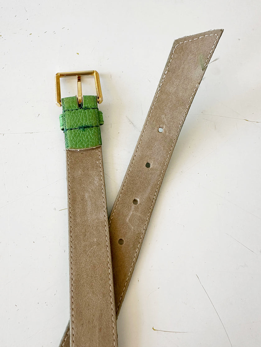 Groene leren ceintuur