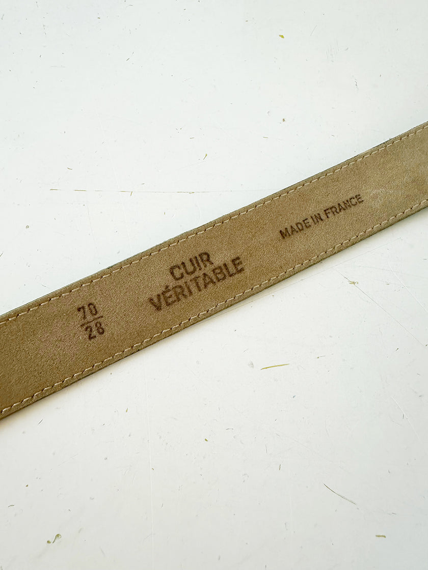 Groene leren ceintuur