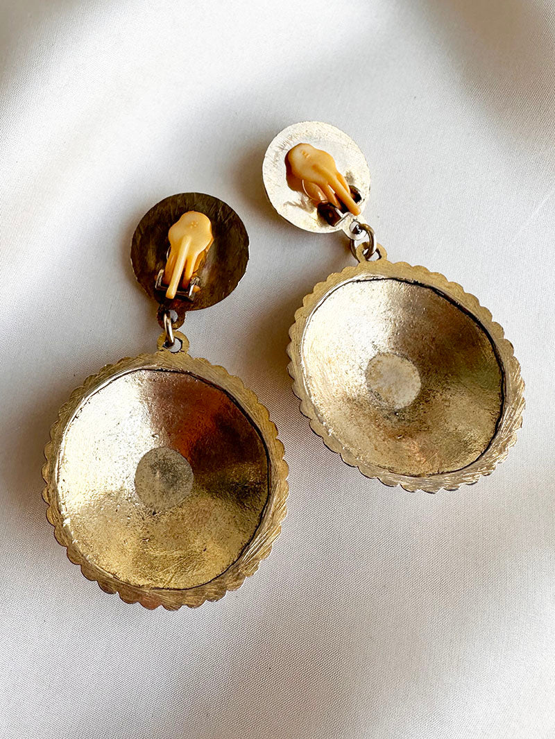 Lichte gouden clip oorbellen