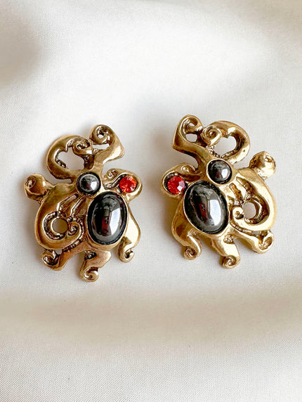 Vintage designer clip oorbellen