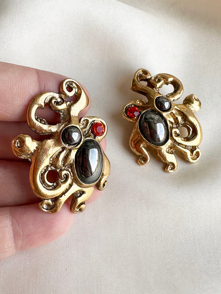 Vintage designer clip oorbellen