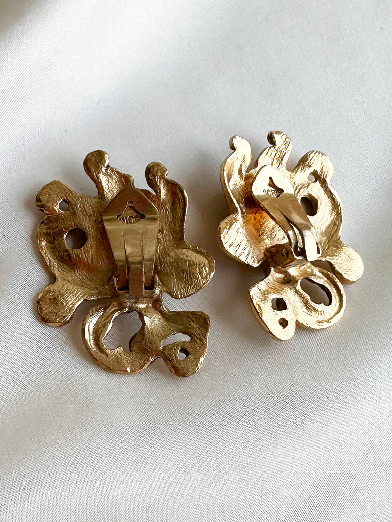 Vintage designer clip oorbellen