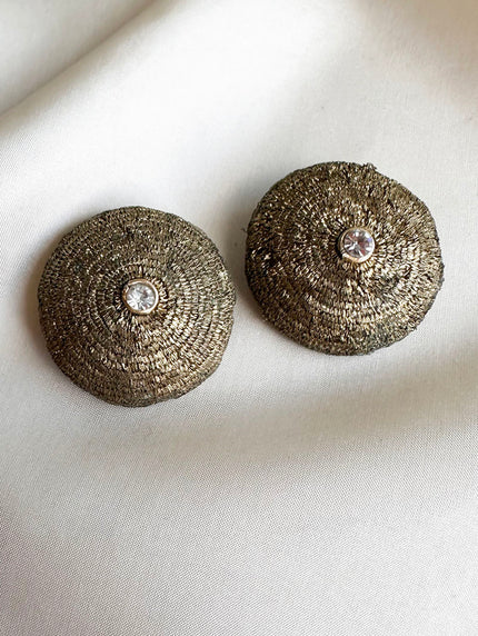Ronde clip oorbellen met strass steentje