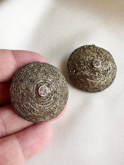 Ronde clip oorbellen met strass steentje