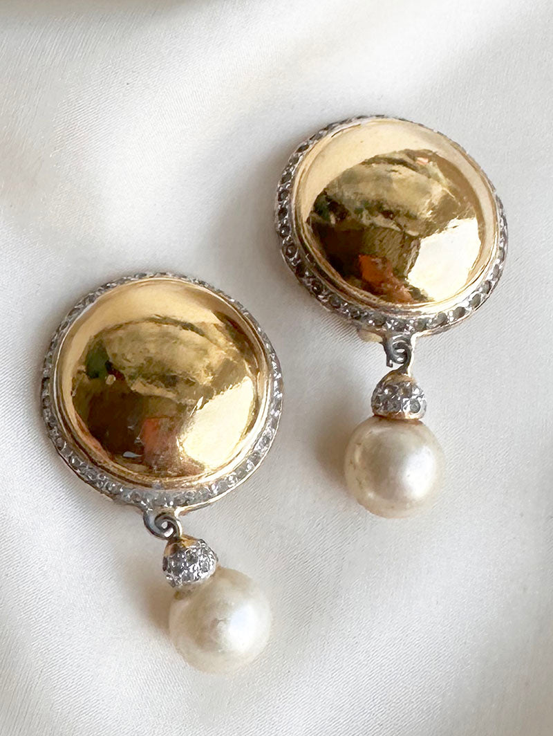Vintage designer clip oorbellen