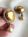 Vintage designer clip oorbellen