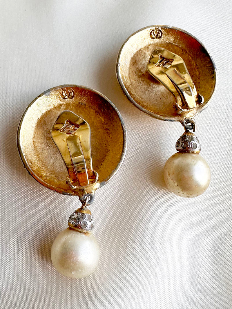 Vintage designer clip oorbellen