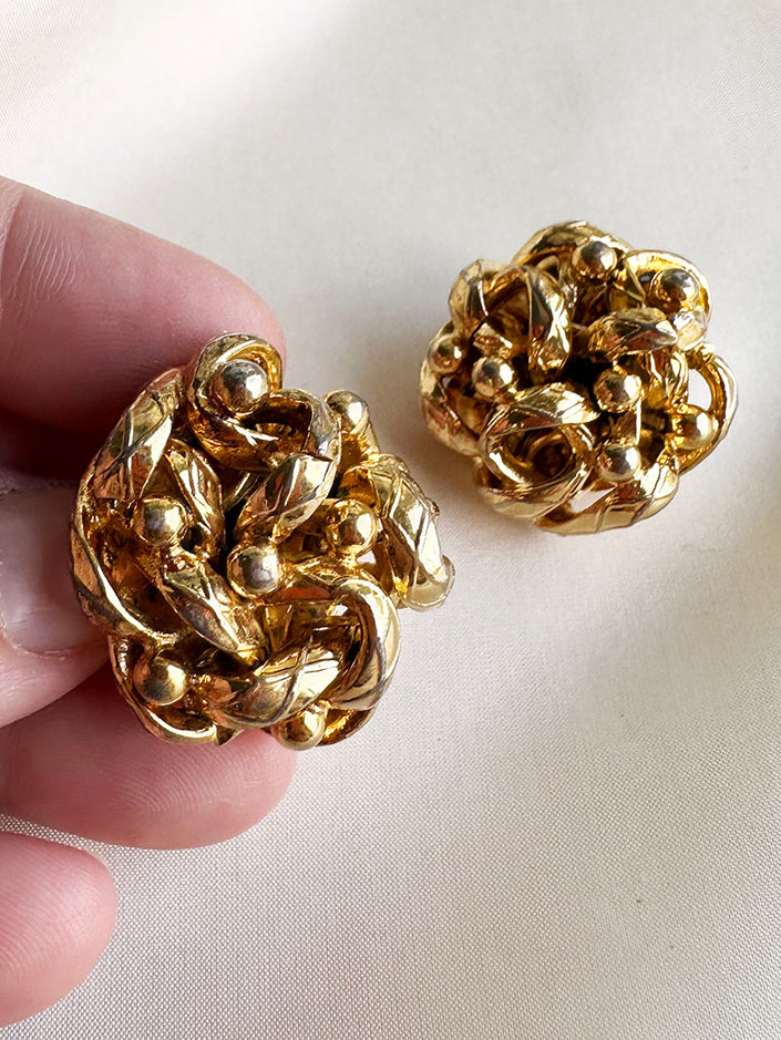 Vintage designer clip oorbellen