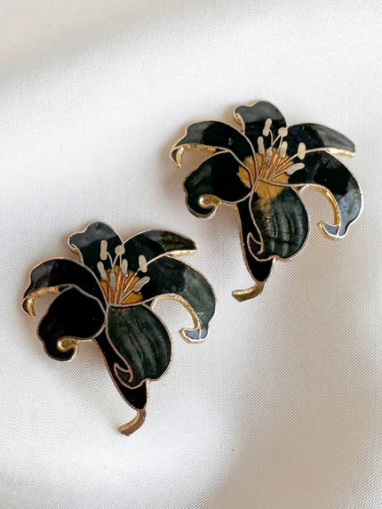 Cloisonne clip oorbellen