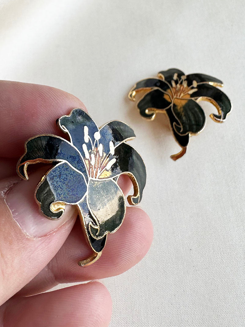 Cloisonne clip oorbellen