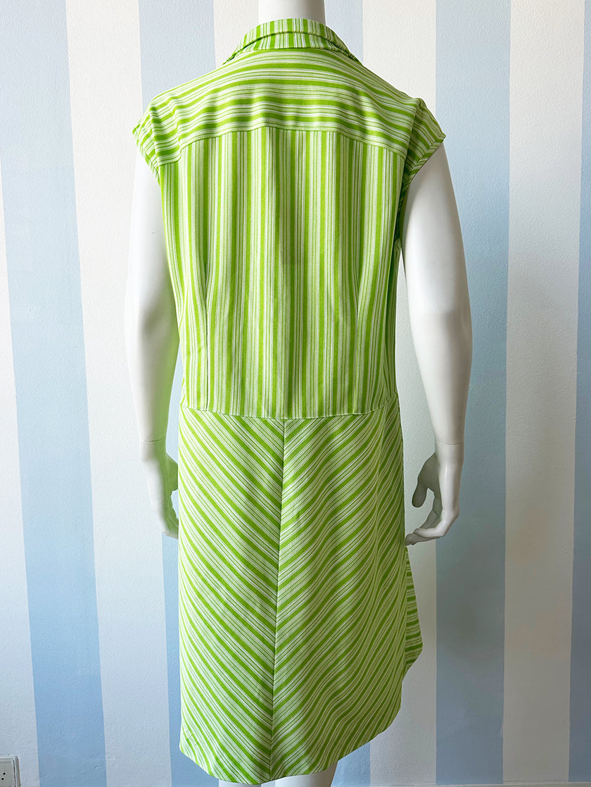 Groen/wit gestreepte 70s jurk