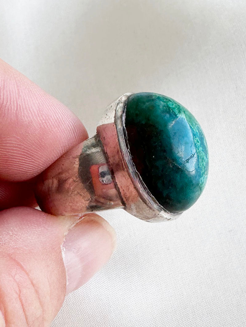 Zilveren ring met chrysocolla