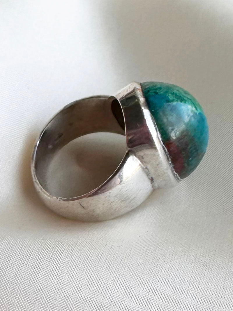 Zilveren ring met chrysocolla