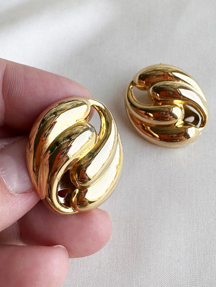 Gouden designer clip oorbellen