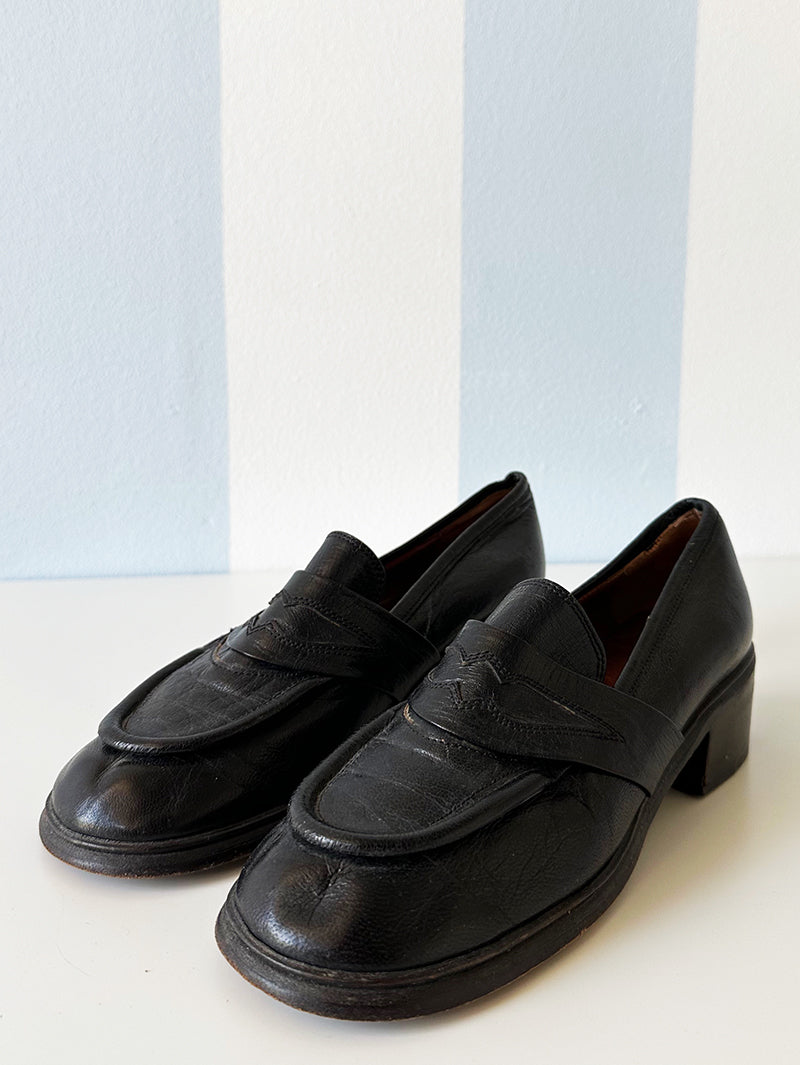 Zwarte 70s loafers