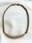 Verguld collier met strass