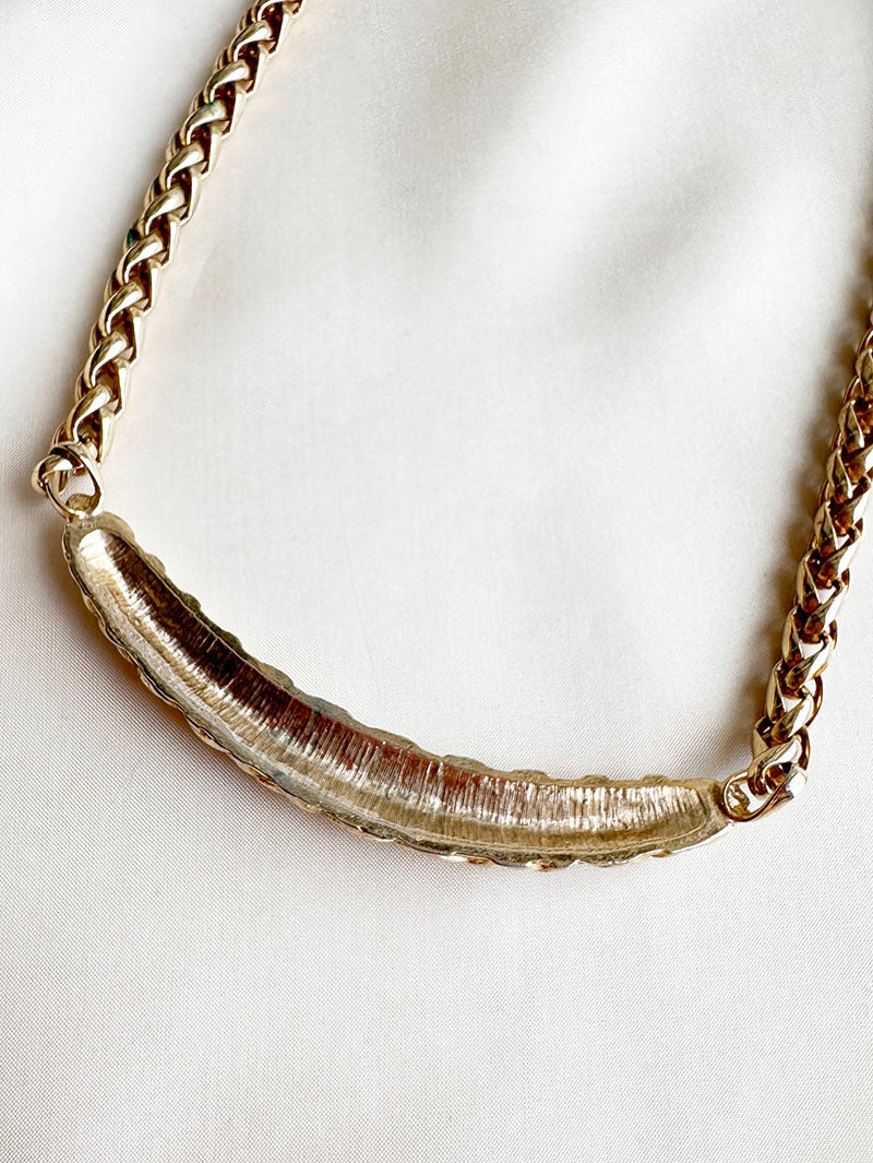 Verguld collier met strass