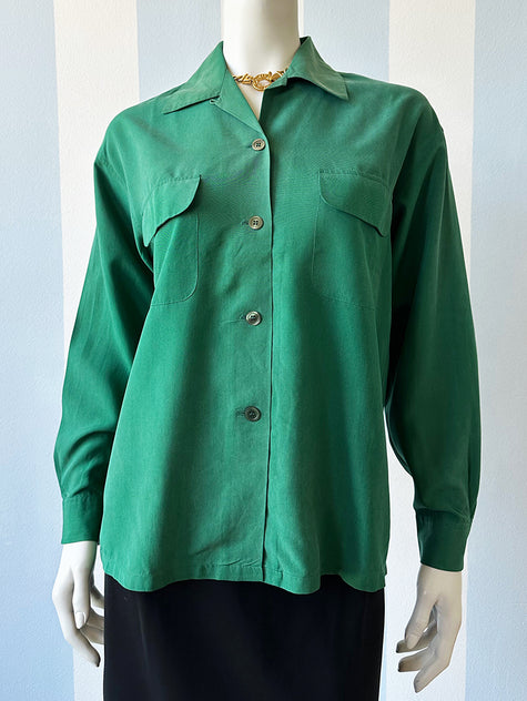 Donkergroene blouse