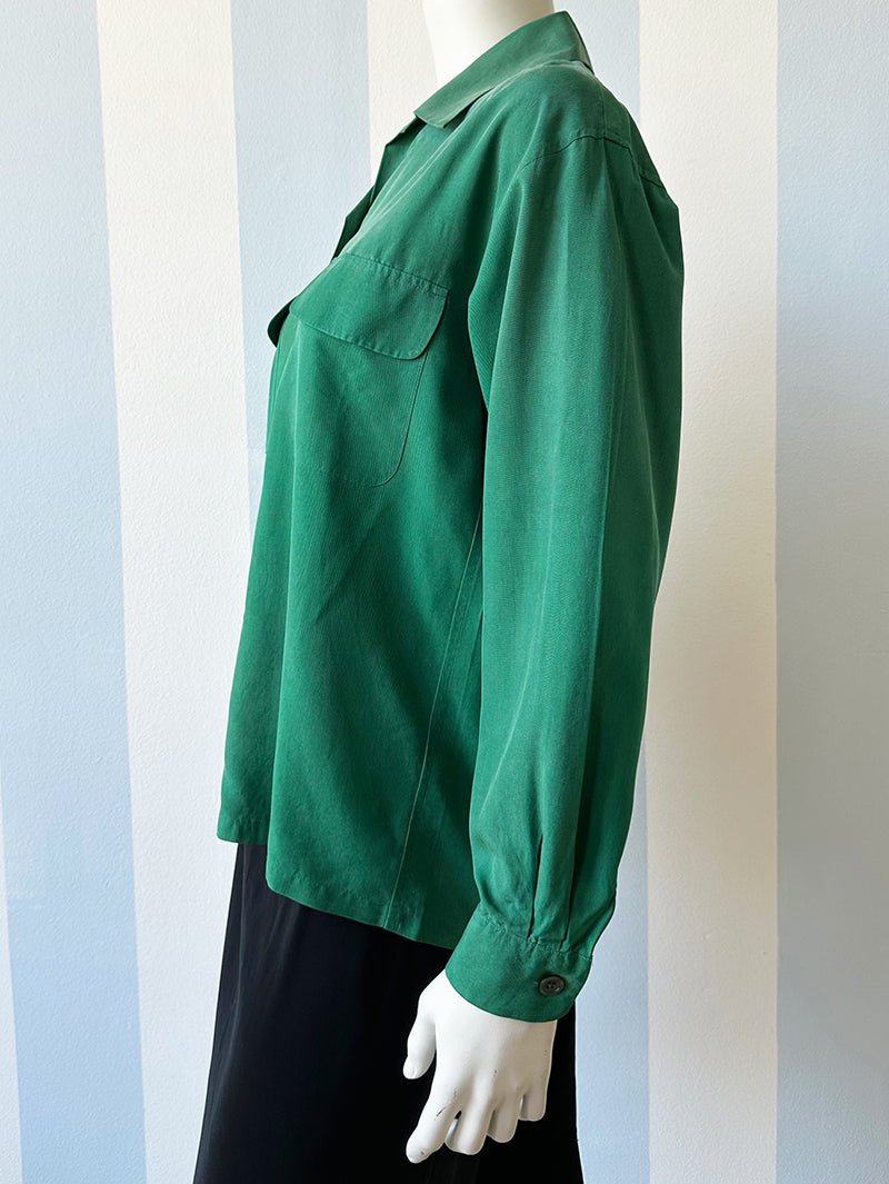 Donkergroene blouse