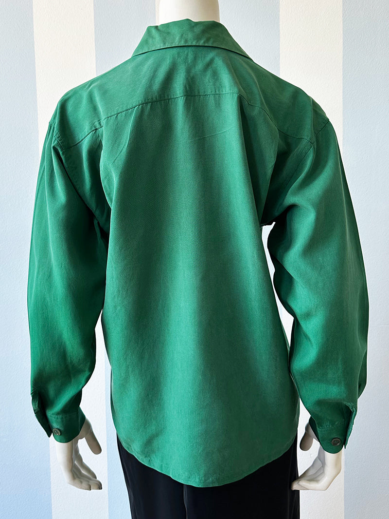 Donkergroene blouse
