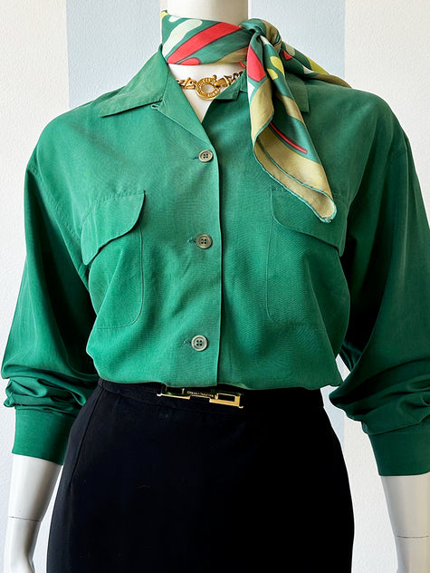 Donkergroene blouse