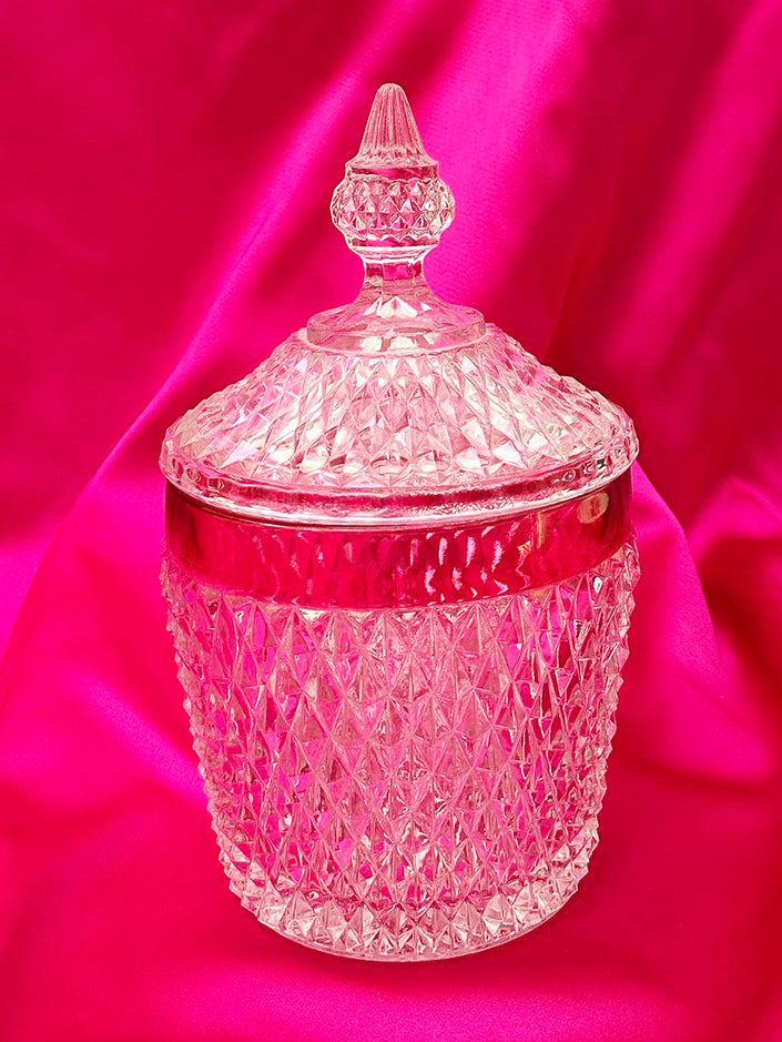 Grote glazen bonbonnière