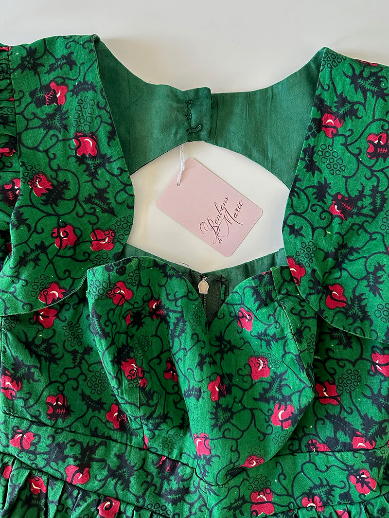 Groen/rode batik top