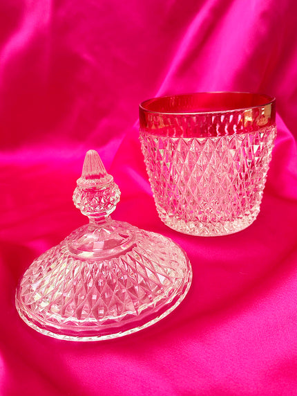 Grote glazen bonbonnière