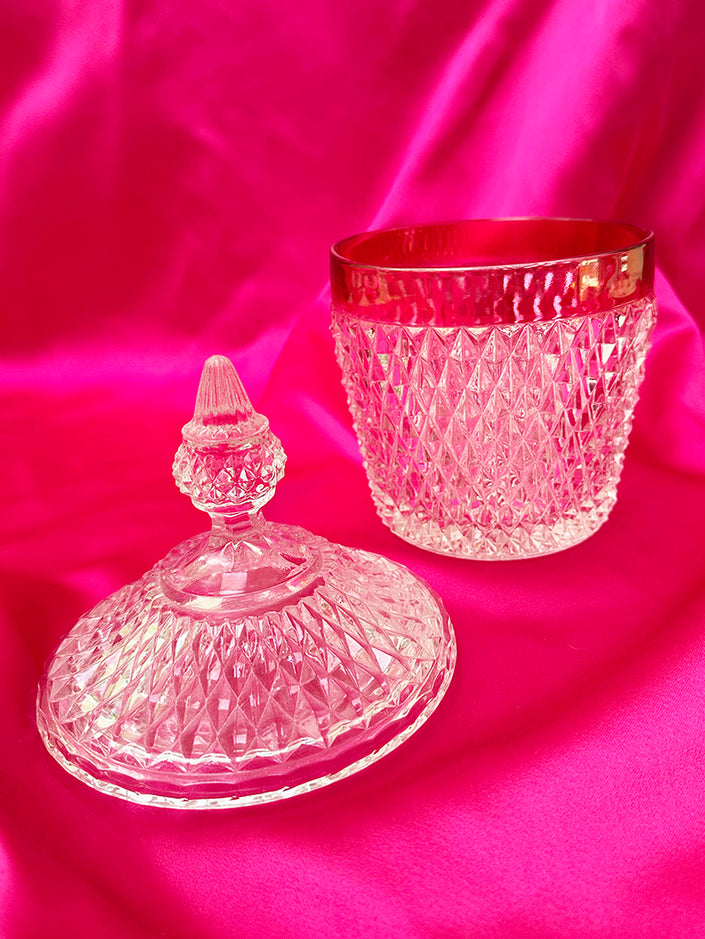 Grote glazen bonbonnière