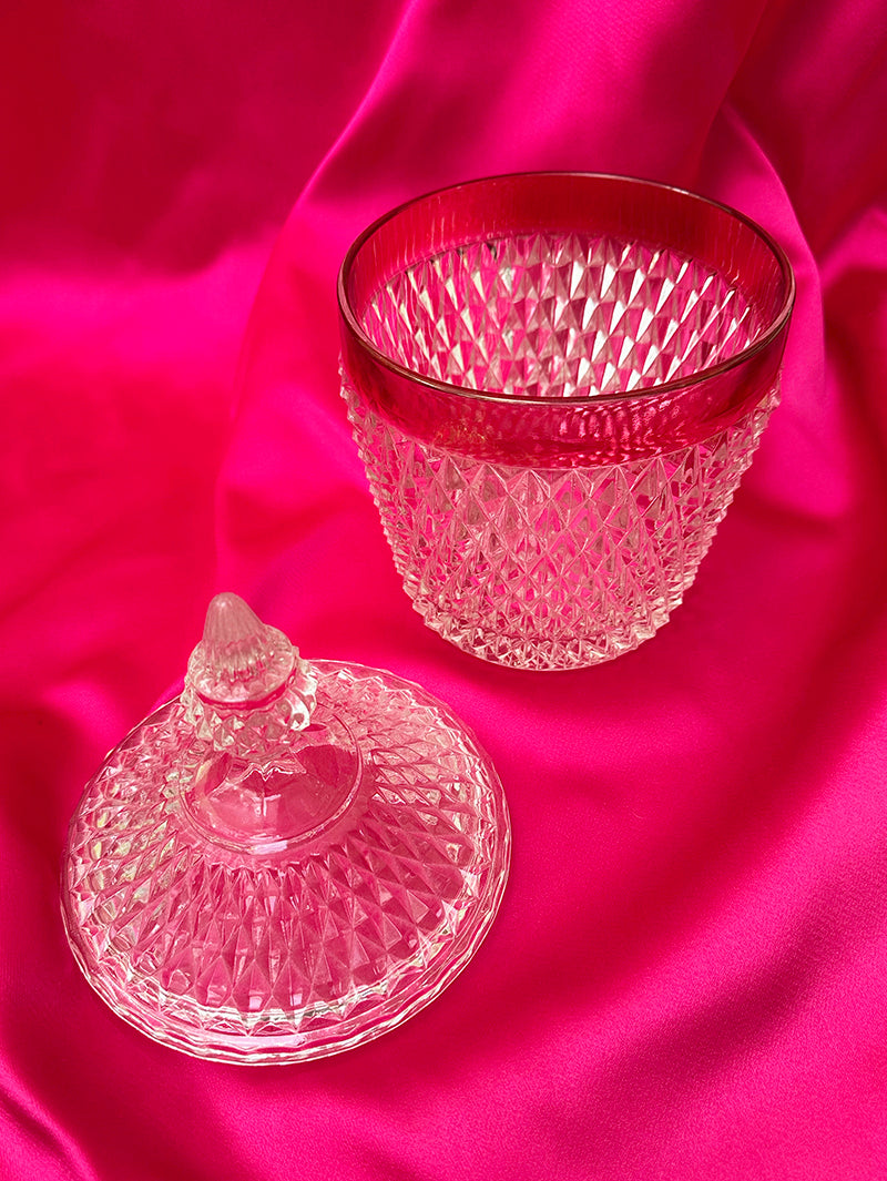 Grote glazen bonbonnière