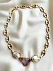 Gouden ketting met grote parels