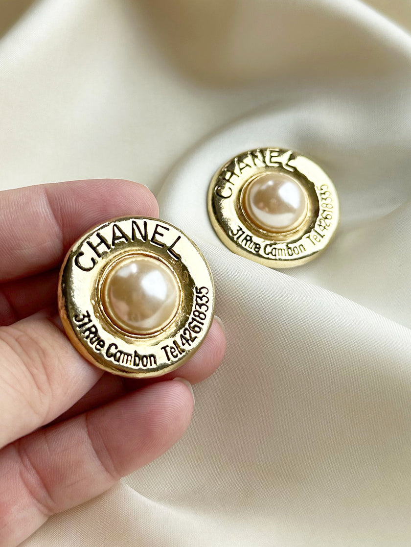 Vintage designer clip oorbellen