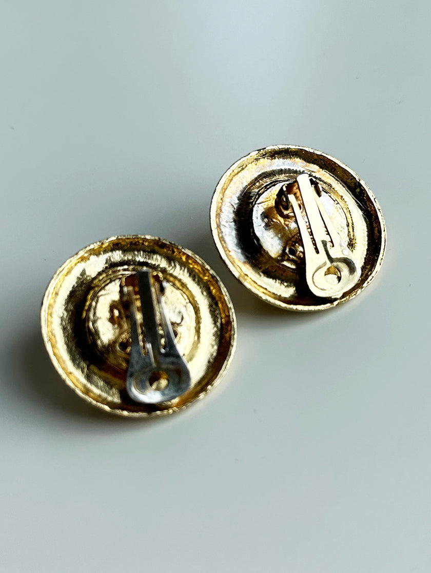 Vintage designer clip oorbellen