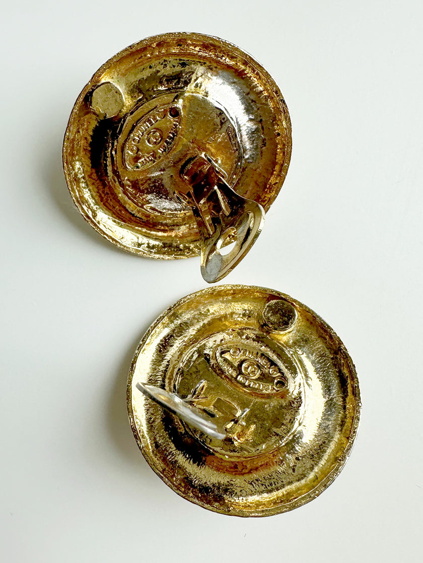 Vintage designer clip oorbellen