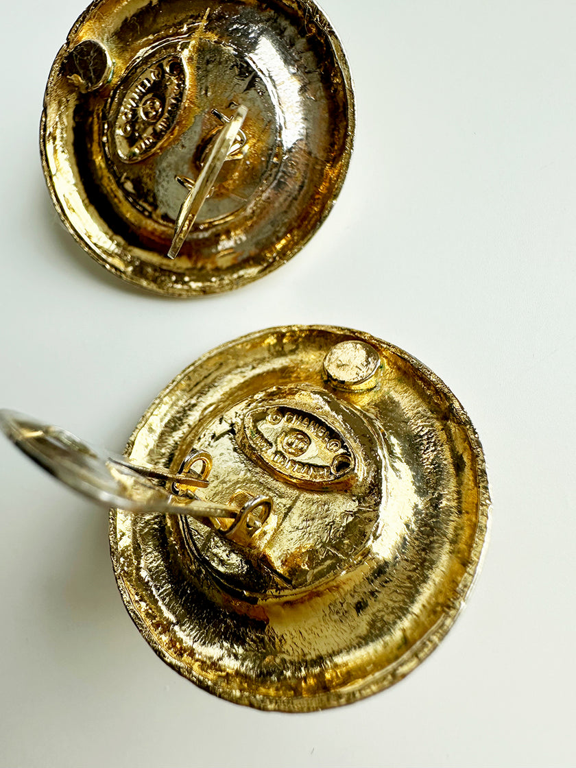 Vintage designer clip oorbellen