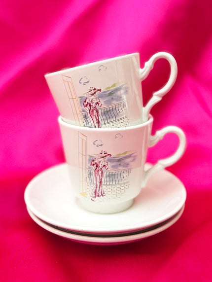 Set van 2 kop- en schotels