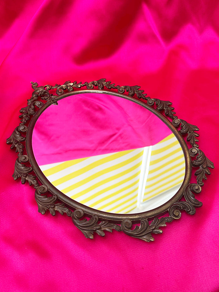 Barok messing wandspiegel