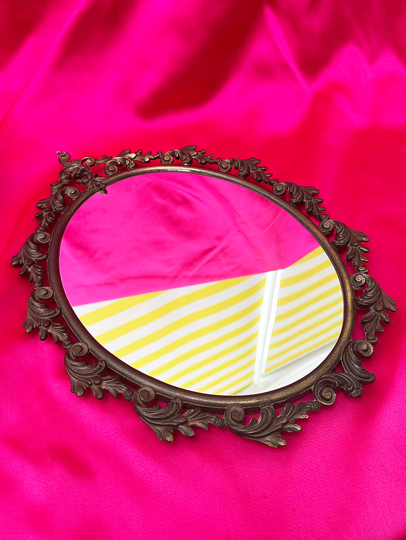 Barok messing wandspiegel