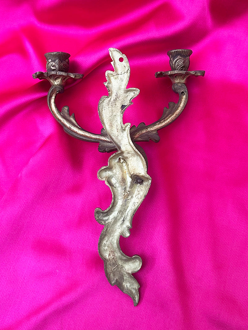 Messing baroque wandkandelaar