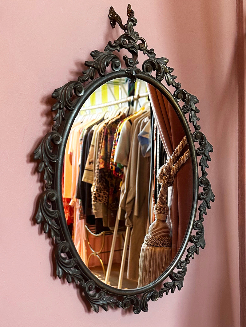 Barok messing wandspiegel