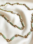 Lange goud/mintgroene ketting