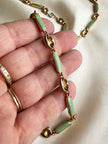 Lange goud/mintgroene ketting