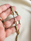 Lange goud/mintgroene ketting