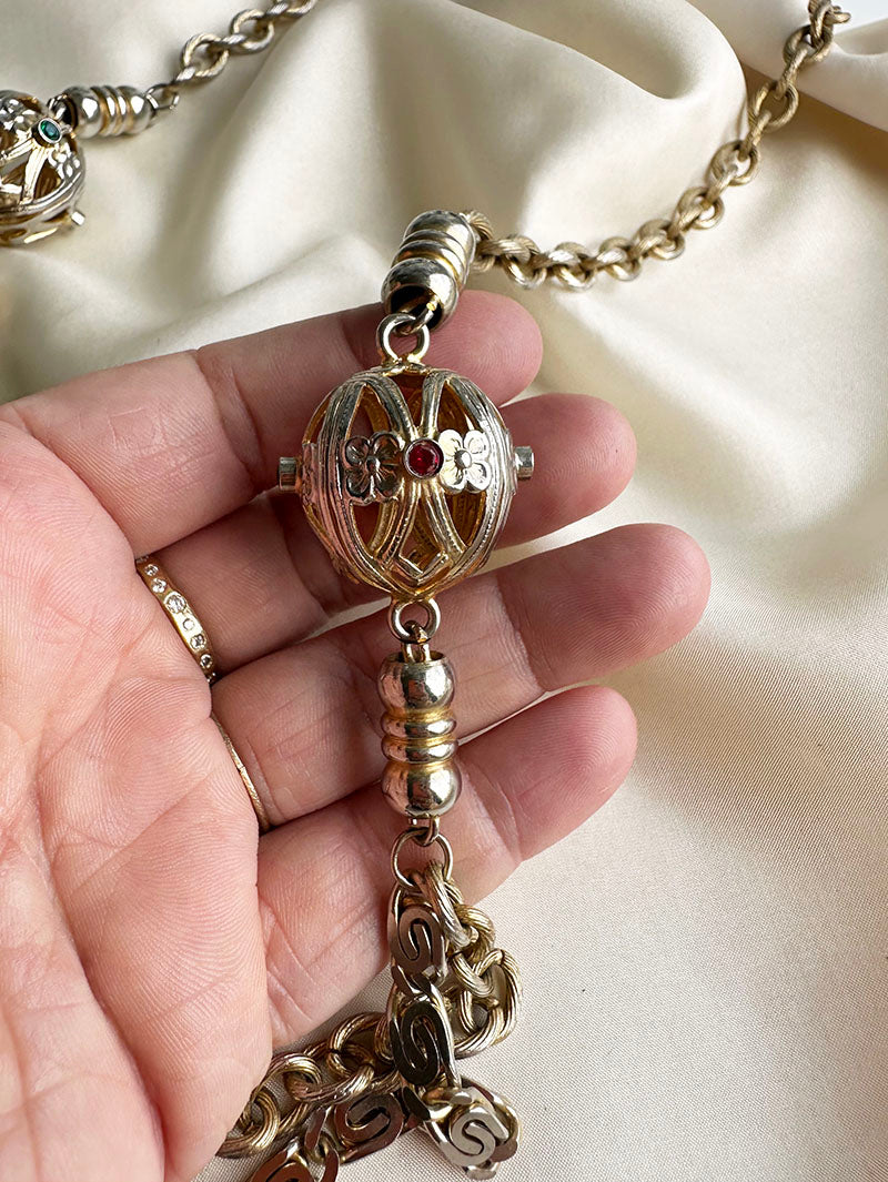 Lange ketting met grote kralen